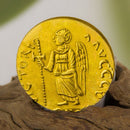 Gold Coin, 
Anastasius Coin, 
Bust of the emperor, 
Greek Mythology, 
The Jibaro Banshee, 
Siren Gold, 
Classical Coin,
Style Earri,