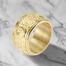Bitcoin Gold Signet Ring - Round Finger Charm Jewelry