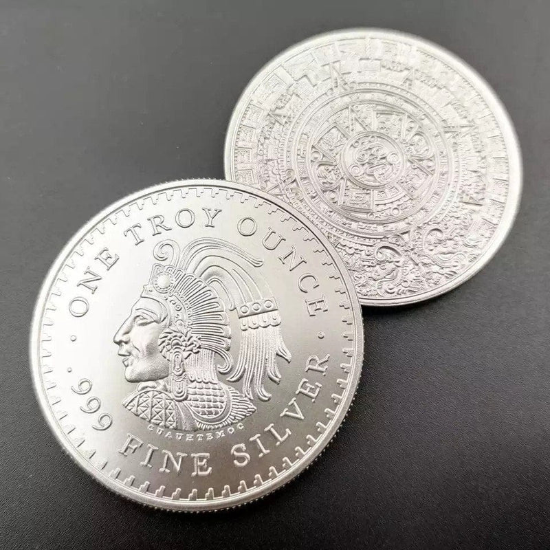 Aztec Coin, Cuauhtemoc Silver, mexican Coin, aztec coin, mexican coin, mexico silver coins, mexico gold coins, mexican libertads, mexican silver dollars, $100 coin mexico, $100 mexico coin,