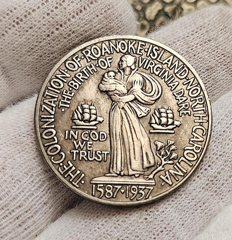 USA Coin Silver 1937 Commemorative Half Dollar Roanoke Island North Carolina Gifted Coin