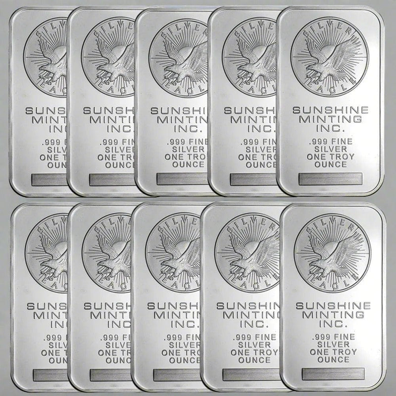 Lingotes de plata del águila americana