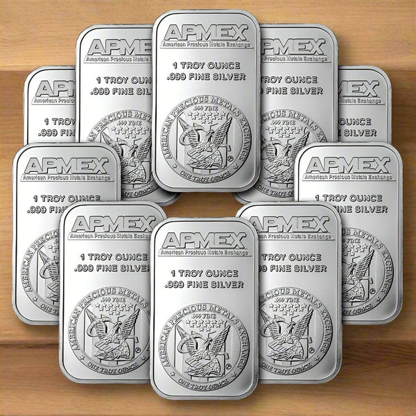 10 PCS APMEX Bar Bullion Silver – APMEX Certified