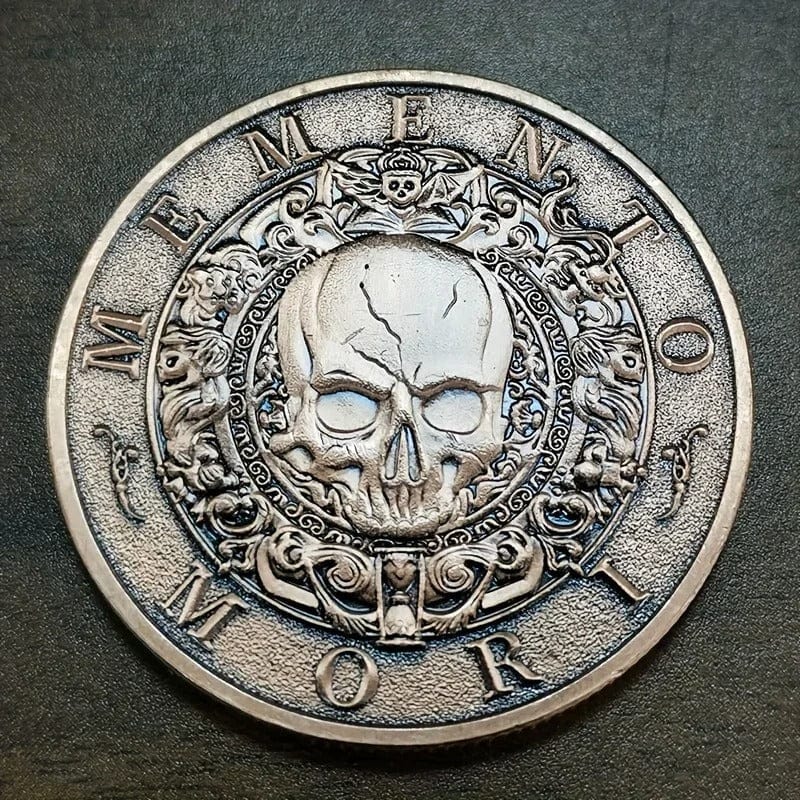 Momento coin, Mori Coin,  Marcus coin, Aurelius coin, Stoic Coin, memento mori coin, marcus aurelius coin, coin memento mori, wildwinds coin, stoic coin, memento mori silver coin, marcus aurelius coin for sale, memento mori challenge coin, marcus aurelius gold coin,