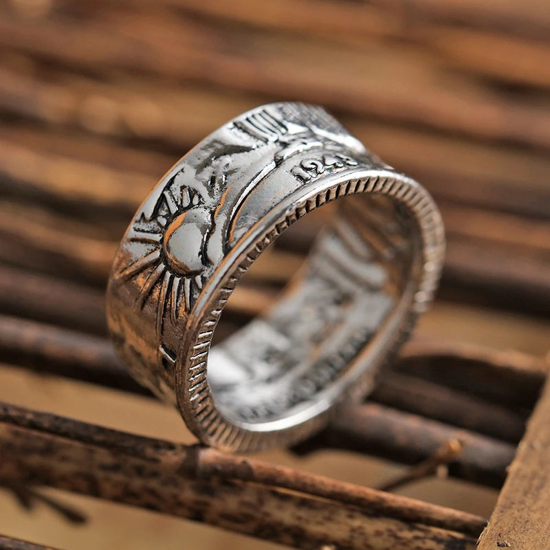 Half ring, Dollar ring, 1945 Ring, Morgan Coin Ring, Handmade ring, handmade jewellery handmade earrings 1 2 carat diamond ear rings, half ring, dollar ring, handmade ring, half eternity ring half eternity band,