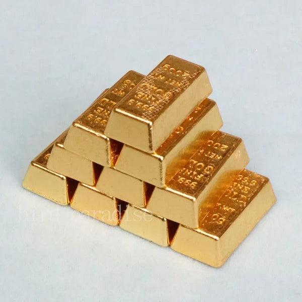 10 Dollhouse Soldier Accessories – Mini Golden Brick Bullion