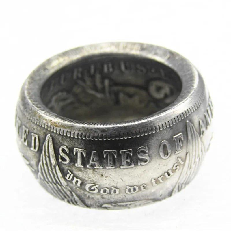 US 1879S Morgan Dollar Coin Ring - Handmade 'Eagle' Design