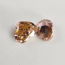 6x6mm Heart Crushed Ice CZ High Carbon Lab  Gemstone 4K 5A+