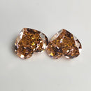 6x6mm Heart Crushed Ice CZ High Carbon Lab  Gemstone 4K 5A+