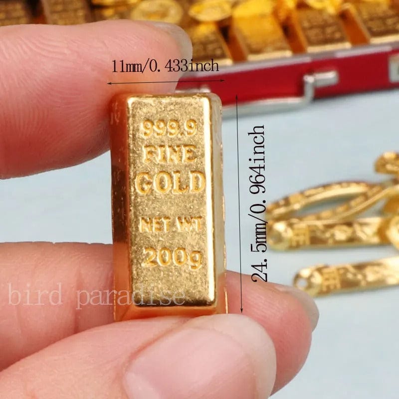 10 Pcs Dollhouse Accessory Soldier - Mini Golden Brick Cash Bullion