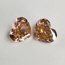 6x6mm Heart Crushed Ice CZ High Carbon Lab  Gemstone 4K 5A+