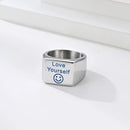 Steel Titanium Ring, Fluorescent Ring, LOVE Ring, YOURSELF Ring, Smile Ring, Face Ring, Vintage Ring, Hip Hop Ring, cartier love ring, cartier ring love ring, cartier the love ring, vintage ring,