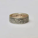 Anillo de plata de 2 francos suizos - Moneda de dólar Morgan