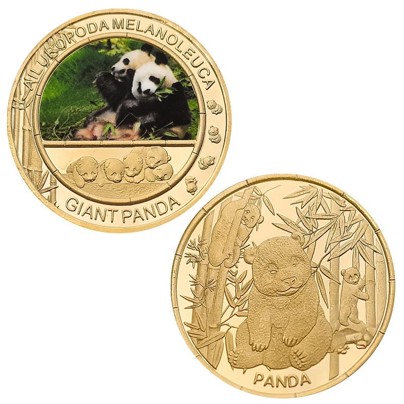 Set 5 Pcs Panda Gold Coin - Giant Panda