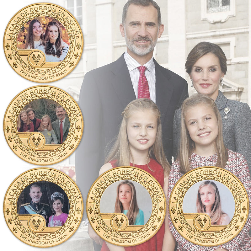 Set 5 Pcs - The Kingdom of Spain Gold Coin - Family Royal